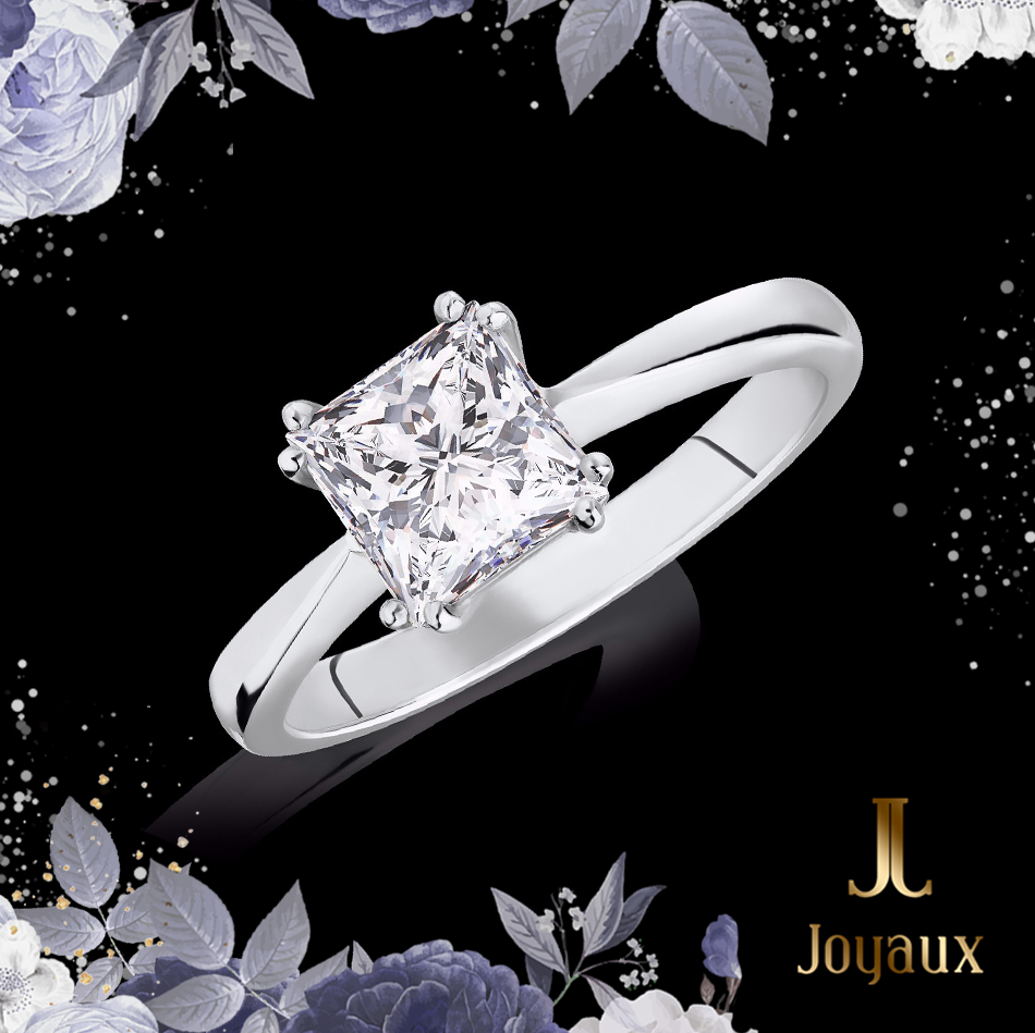 Princess cut Diamond Solitaire Ring 2.01 CT.TW.