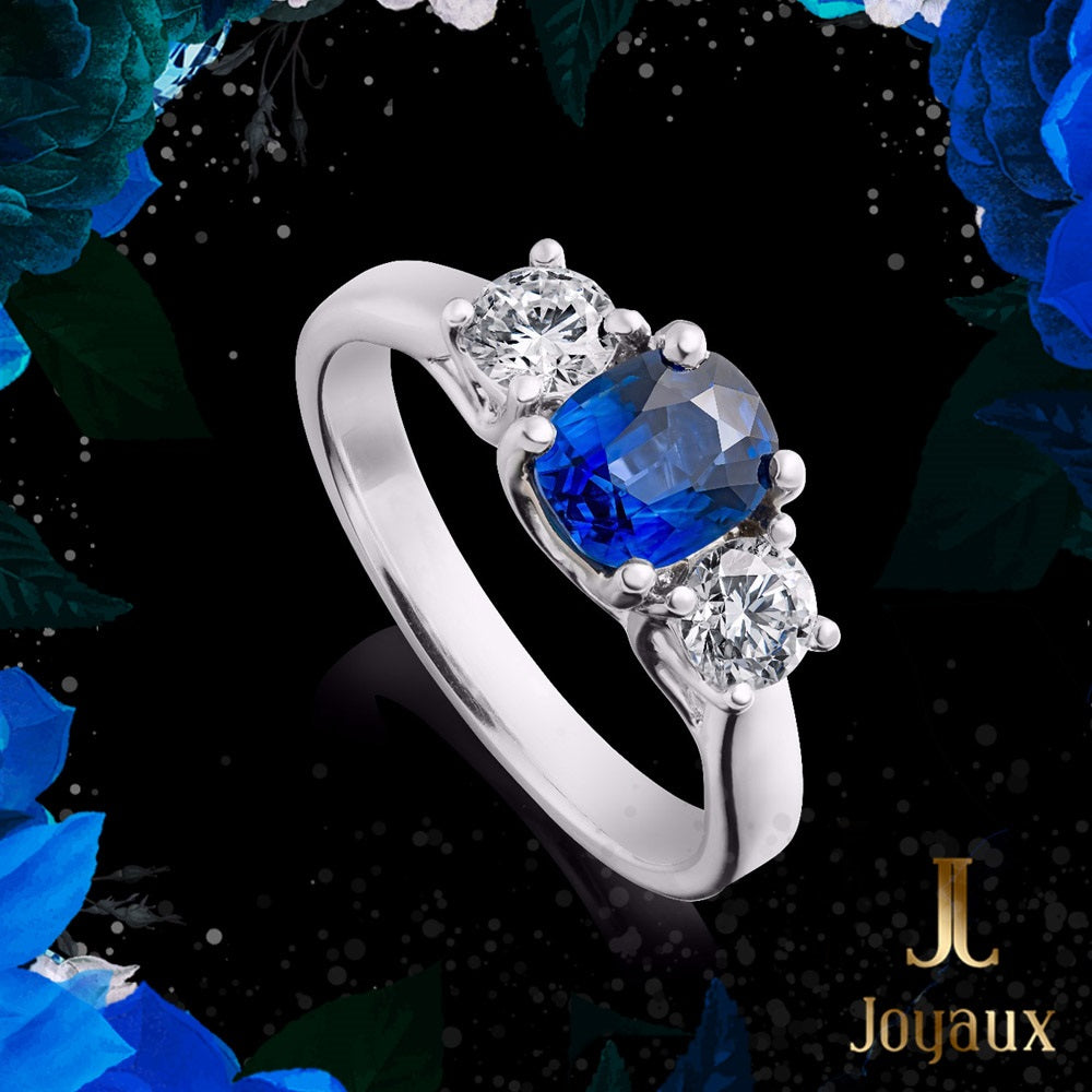 Bague Cocktail en Saphir et Diamants