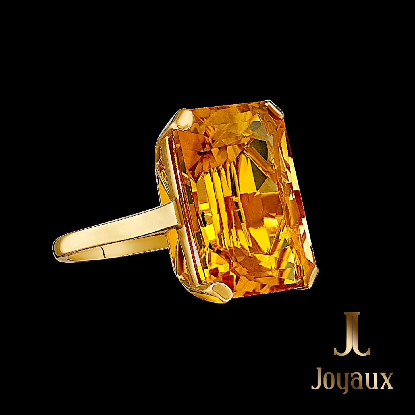 Bague en Saphir Jaune en Or 18K