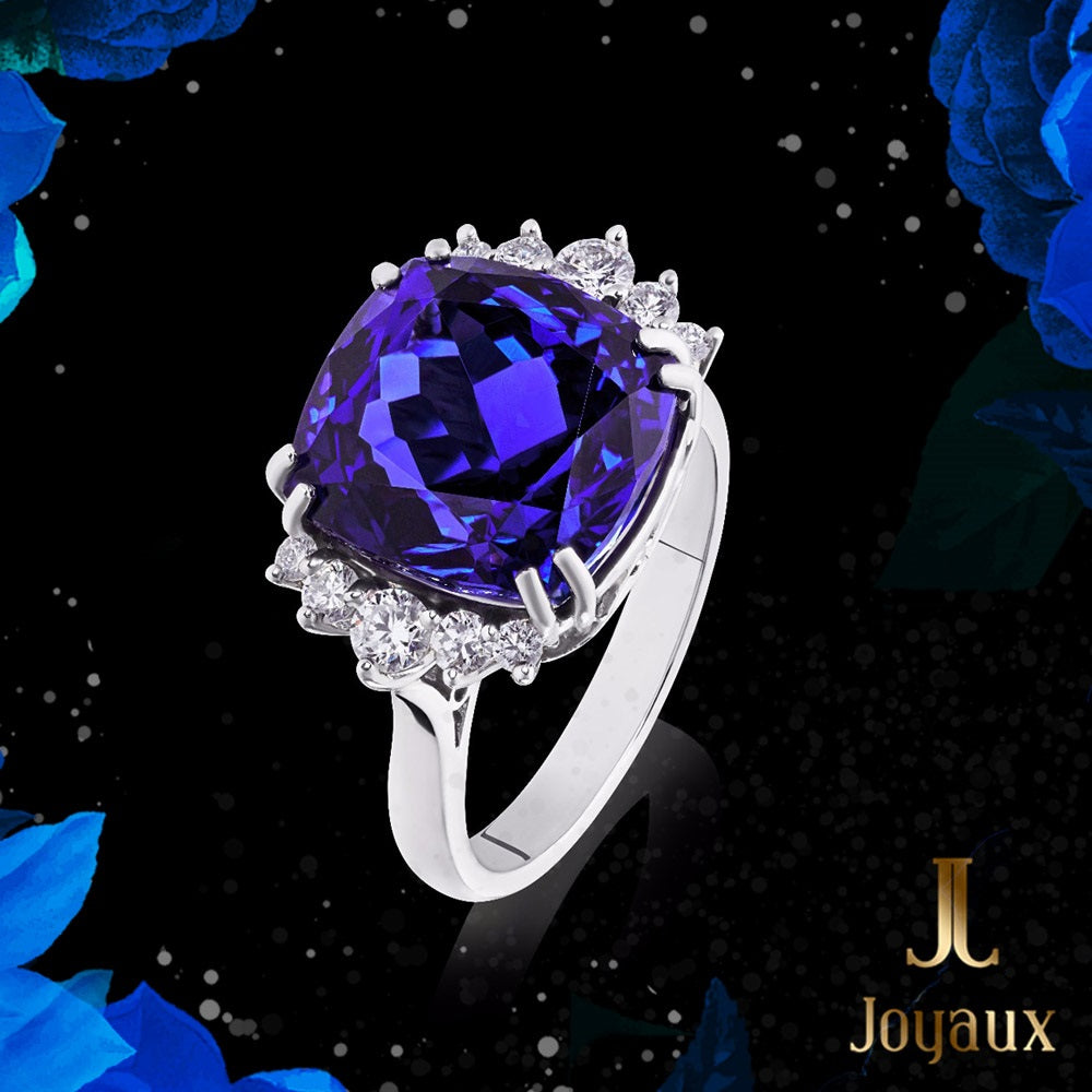 Tanzanite and Diamonds Cocktail Ring