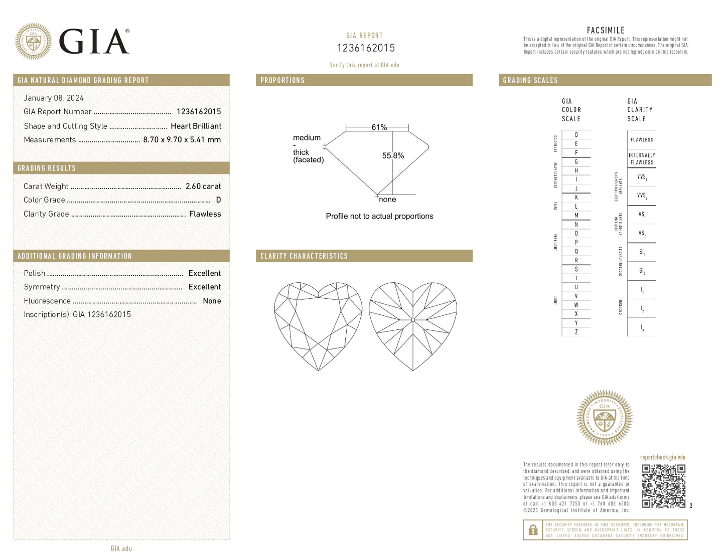 Lovely 2.60-Carat Joyaux™ Signature Heart Cut Diamond D FL - The Pinnacle of Jewels Legacy