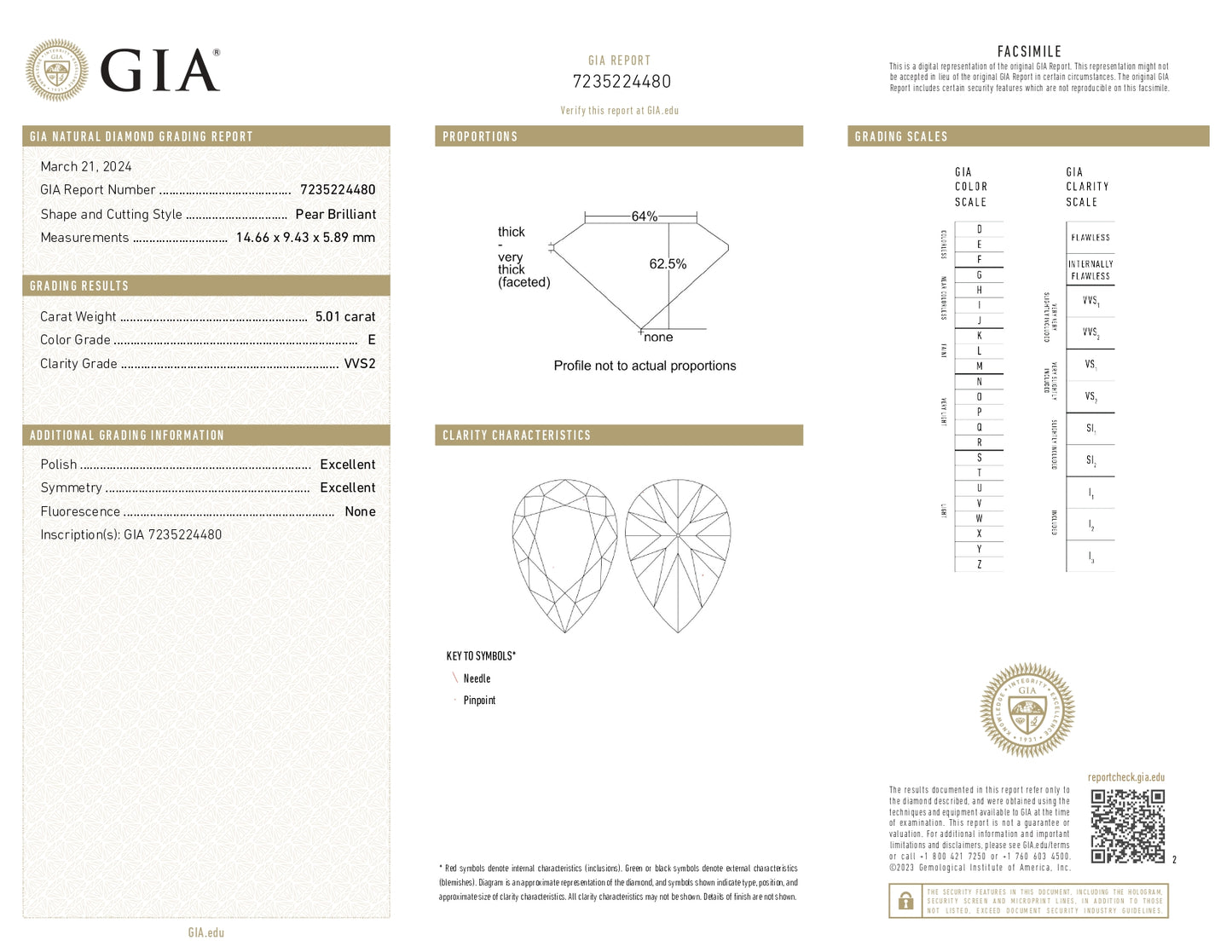 Diamant Poire Exceptionnel de 5,01 Carats E VVS2 - Investissement Rare