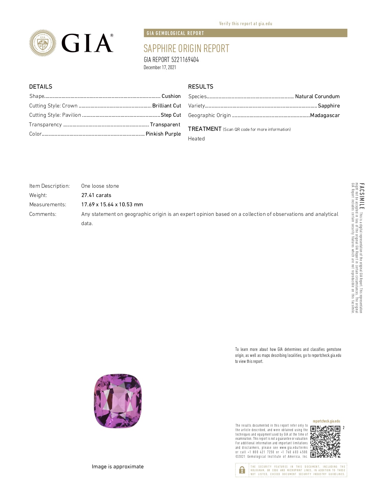 27.41-Carat Madagascar Purple Sapphire: A Twilight Symphony in Gem Form