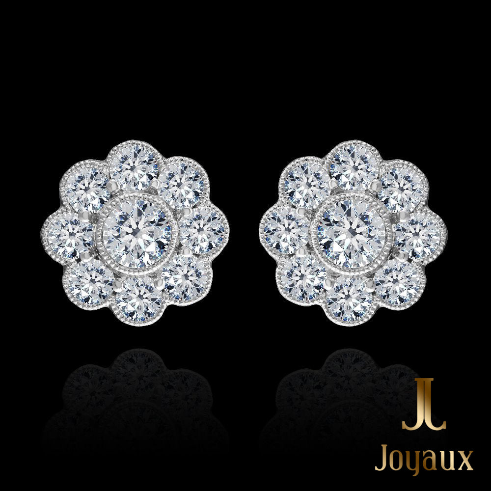 DIAMANT-GÄNSEBLÜMCHEN-CLUSTER-OHRRINGE