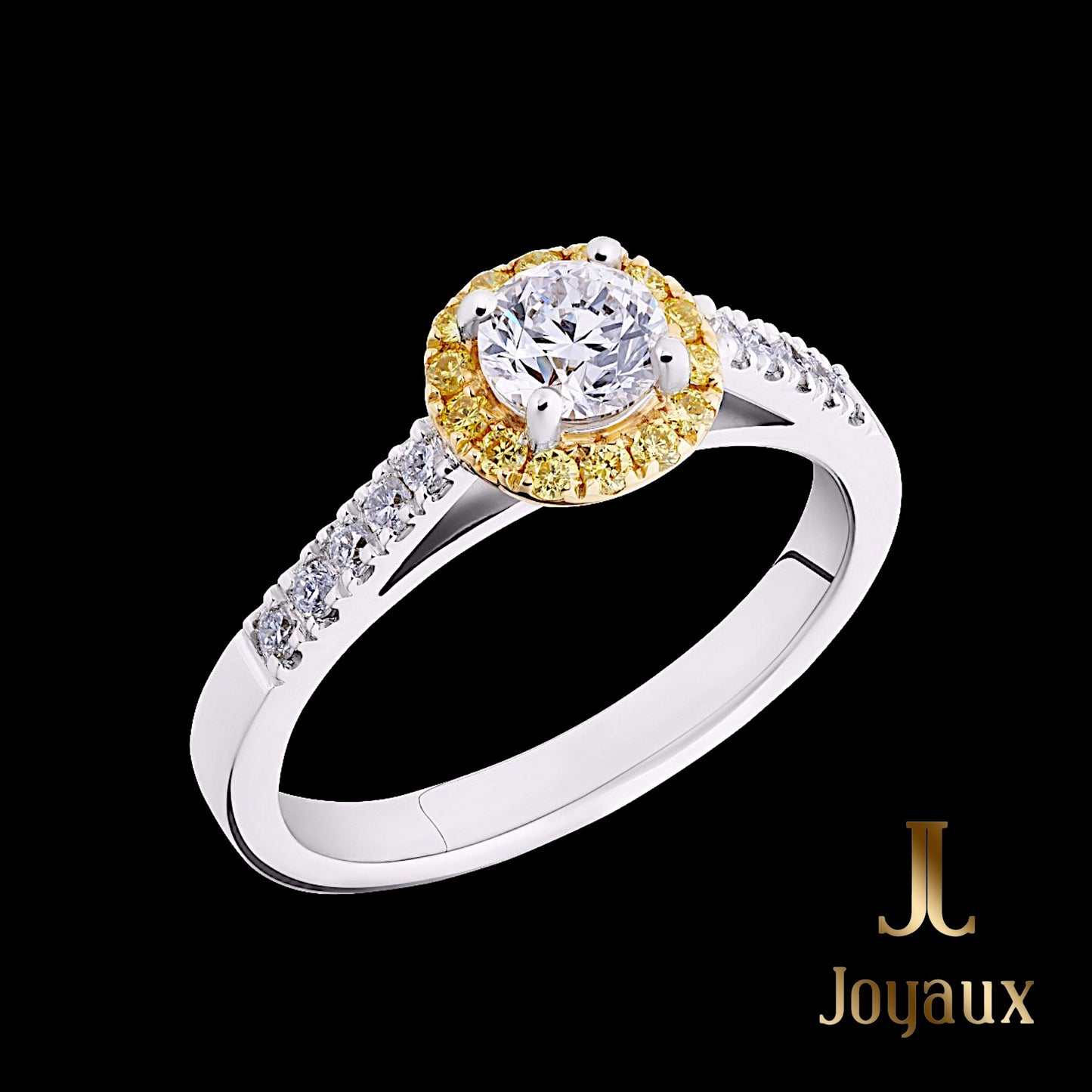 1 ct.tw. Halo Diamond Side Stone ring