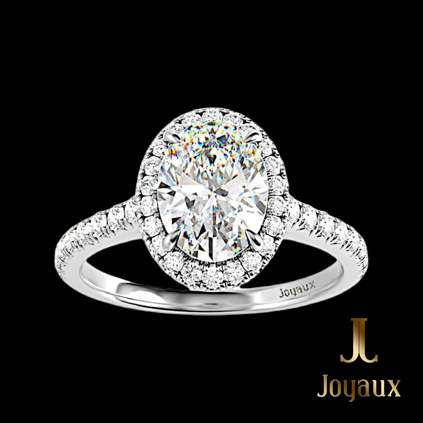 Halo Oval Diamond Engagement Ring 2 ct.tw.