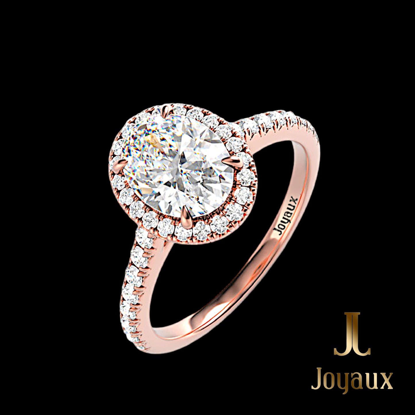Halo Oval Diamond Engagement Ring 2 ct.tw.