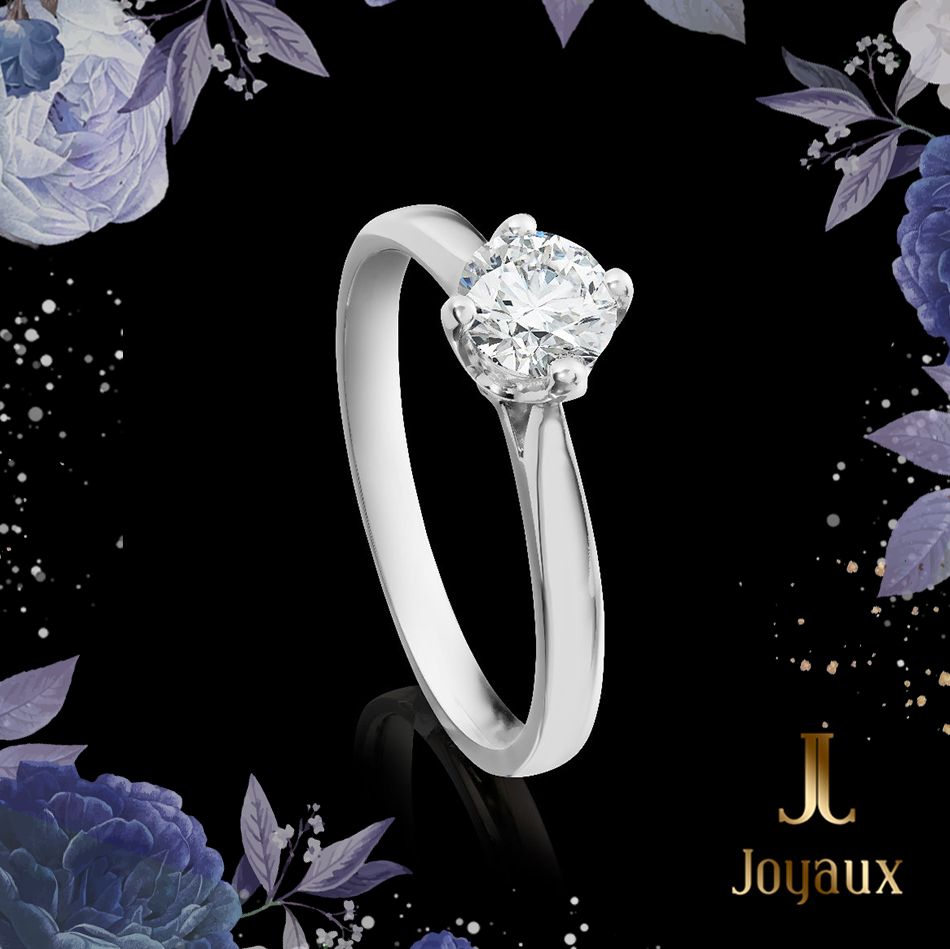 0.5 carat Round cut Diamond Solitaire Ring with four prongs