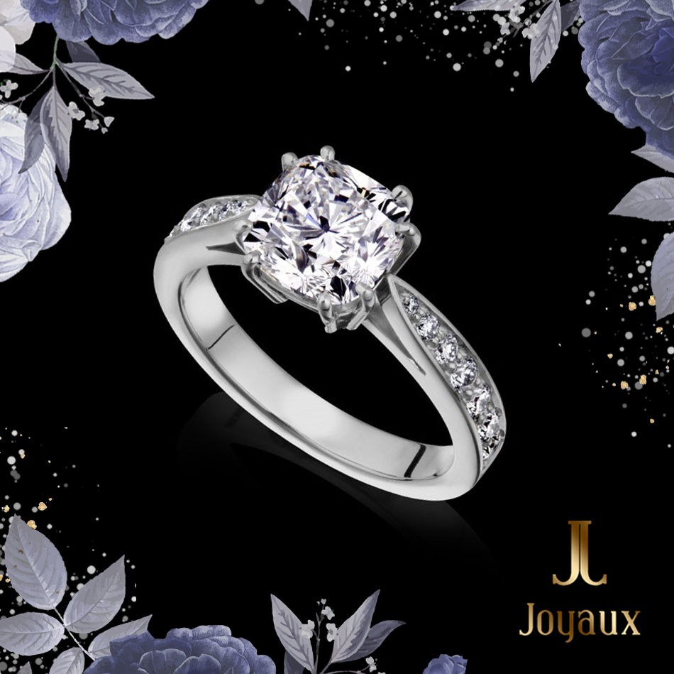 2 ct.tw. Side Stone Cushion Diamond Solitaire