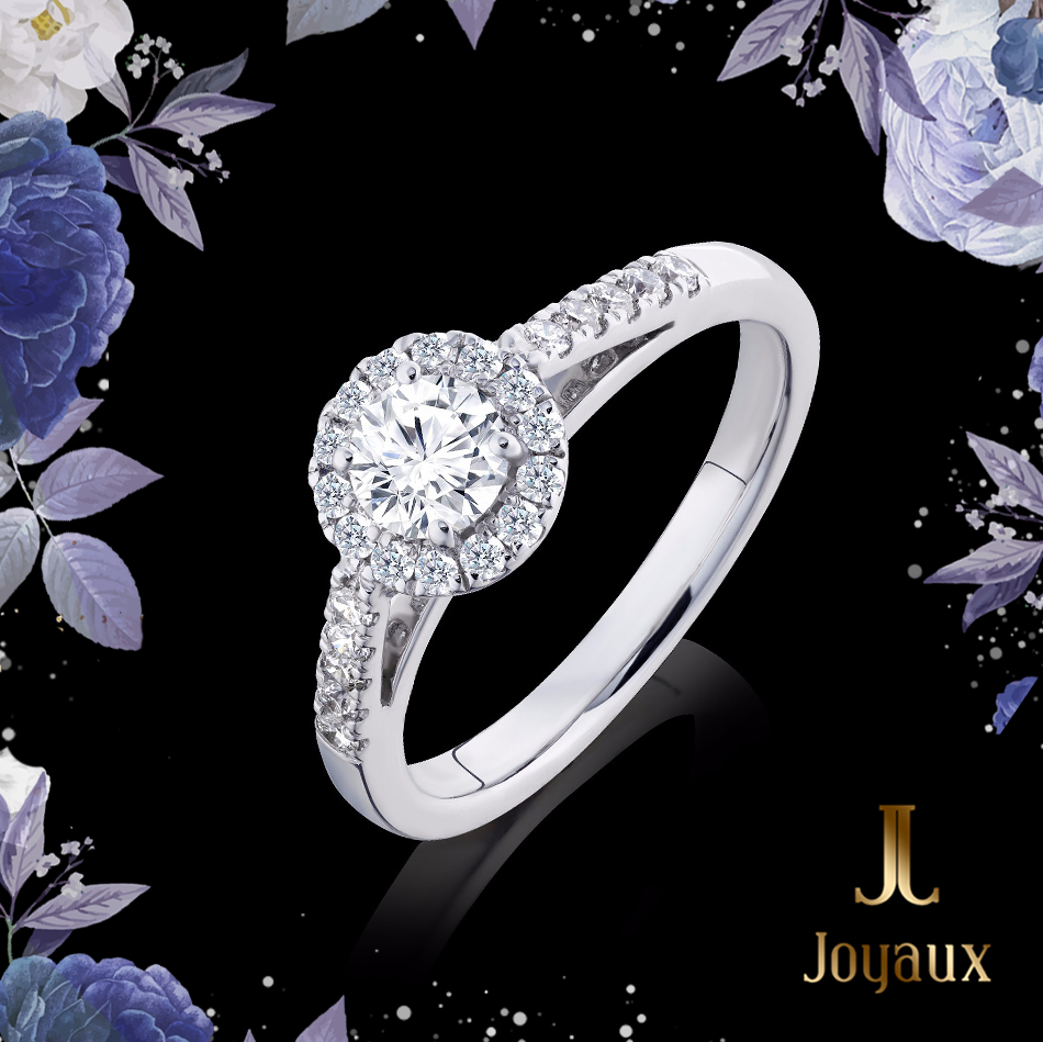 Bague de Fiançailles Halo en Diamant