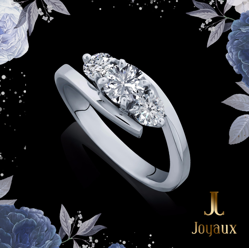 Bague Trilogie en Diamant Rond de 1 Carat
