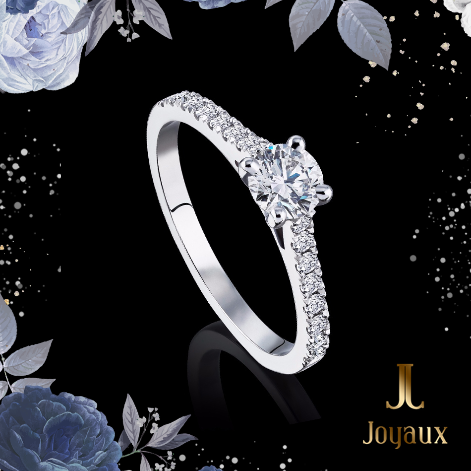0.7 ct.tw. Round Diamond Side Stone Ring