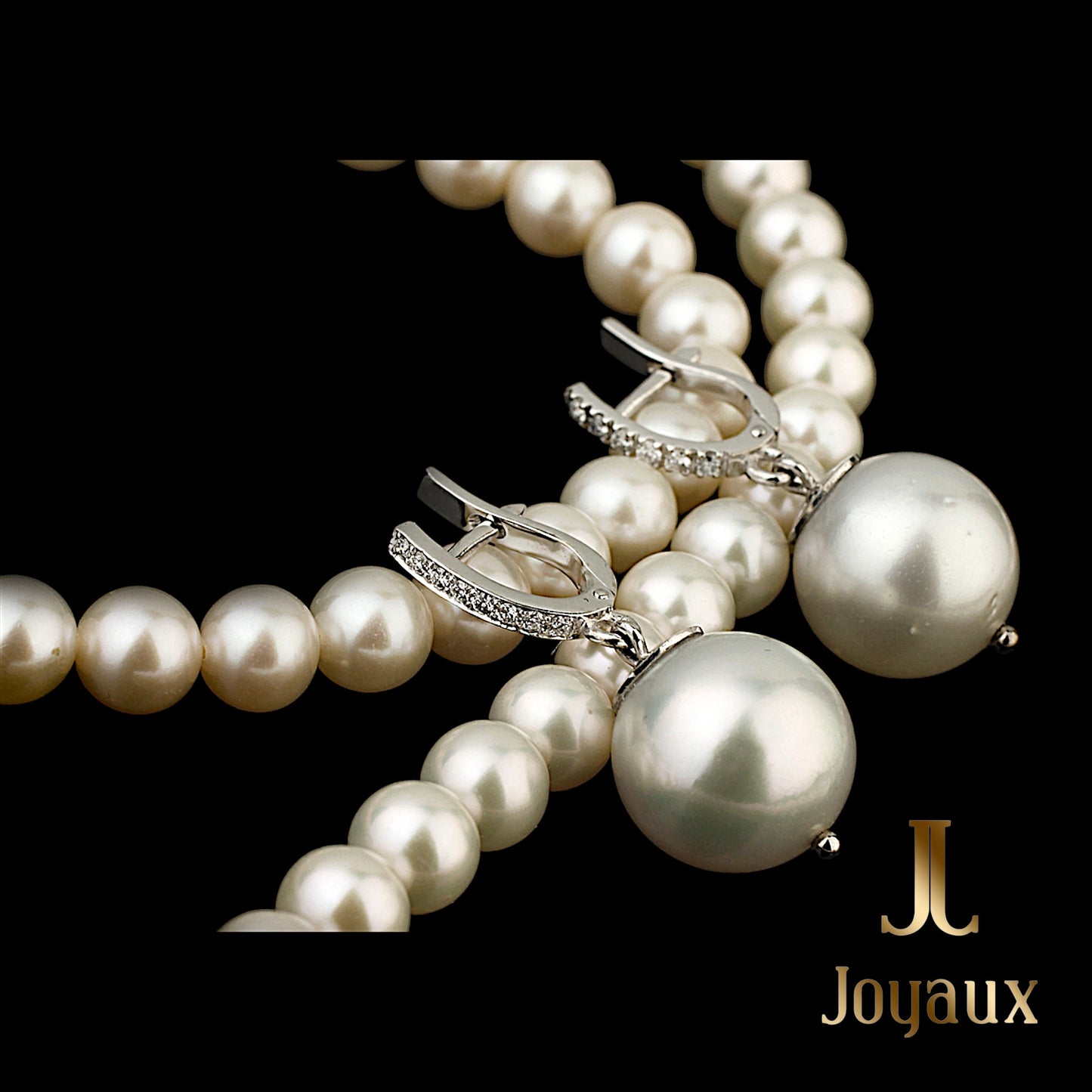 South Sea Pearl and Diamond Drop Earrings