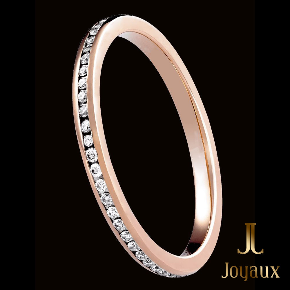 Rose Gold Full Eternity Diamond Wedding Band 0.5 ct.tw.