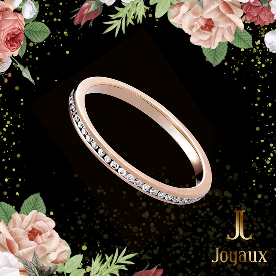 Rose Gold Full Eternity Diamond Wedding Band 0.5 ct.tw.