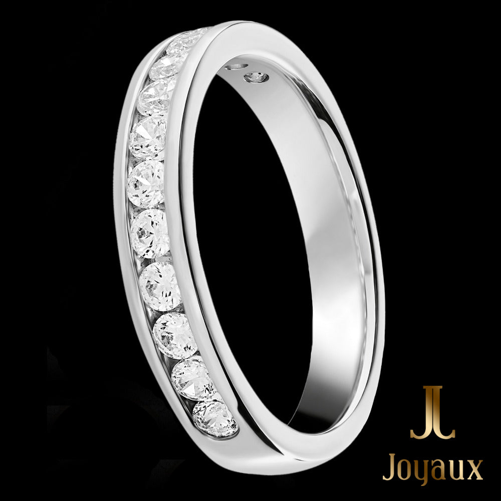 Channel Setting Classic Half Eternity Diamond Ring 1.0 ct.tw.