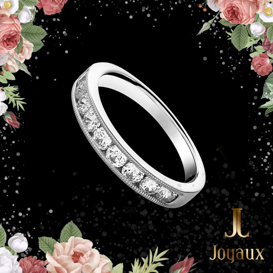 Channel Setting Half Eternity Diamond Ring 0.8 ct.tw.