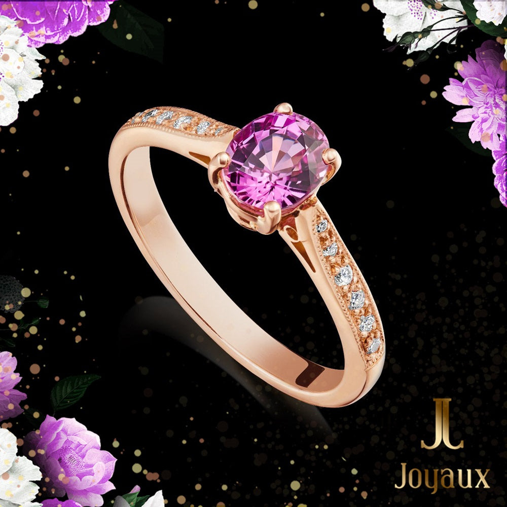 Pink Sapphire in Rose Gold Cocktail Ring