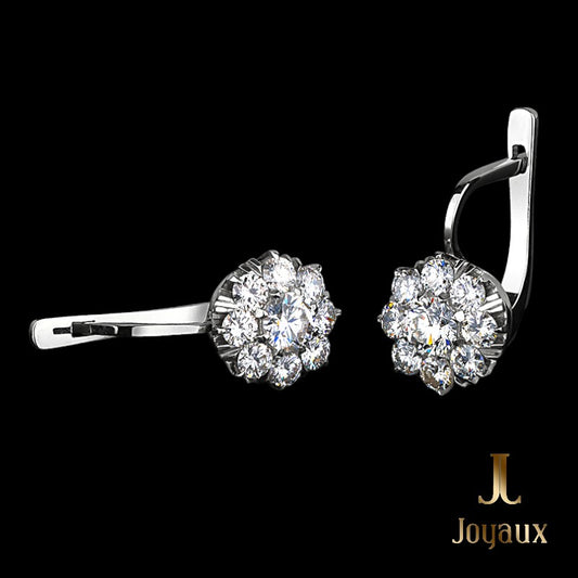 Floral Cluster Diamond Earrings 1.5 ct.tw.