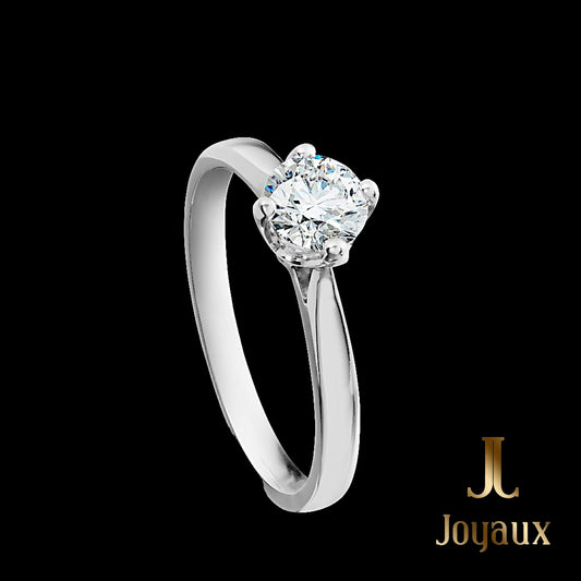 0.5 carat Round cut Diamond Solitaire Ring with four prongs