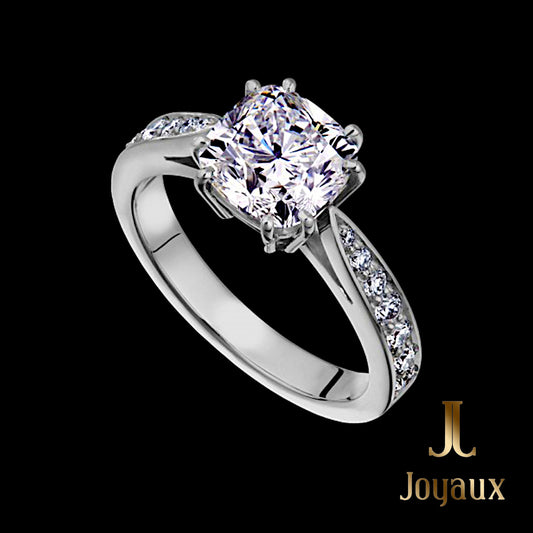 2 ct.tw. Side Stone Cushion Diamond Solitaire